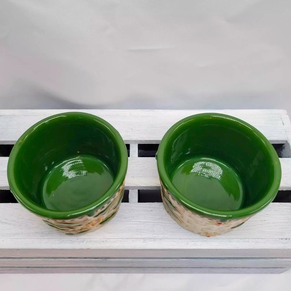 Temptations by Tara old world green 6 oz. Ramekins with plastic lids- set of two - Picture 2 of 5